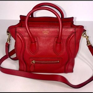 *SOLD*Celine Luggage Nano Red Calfskin